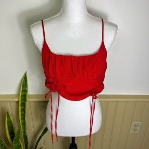 Fashion Nova Red Ruched Crop Top XL – Festival & Y2K Vibes
